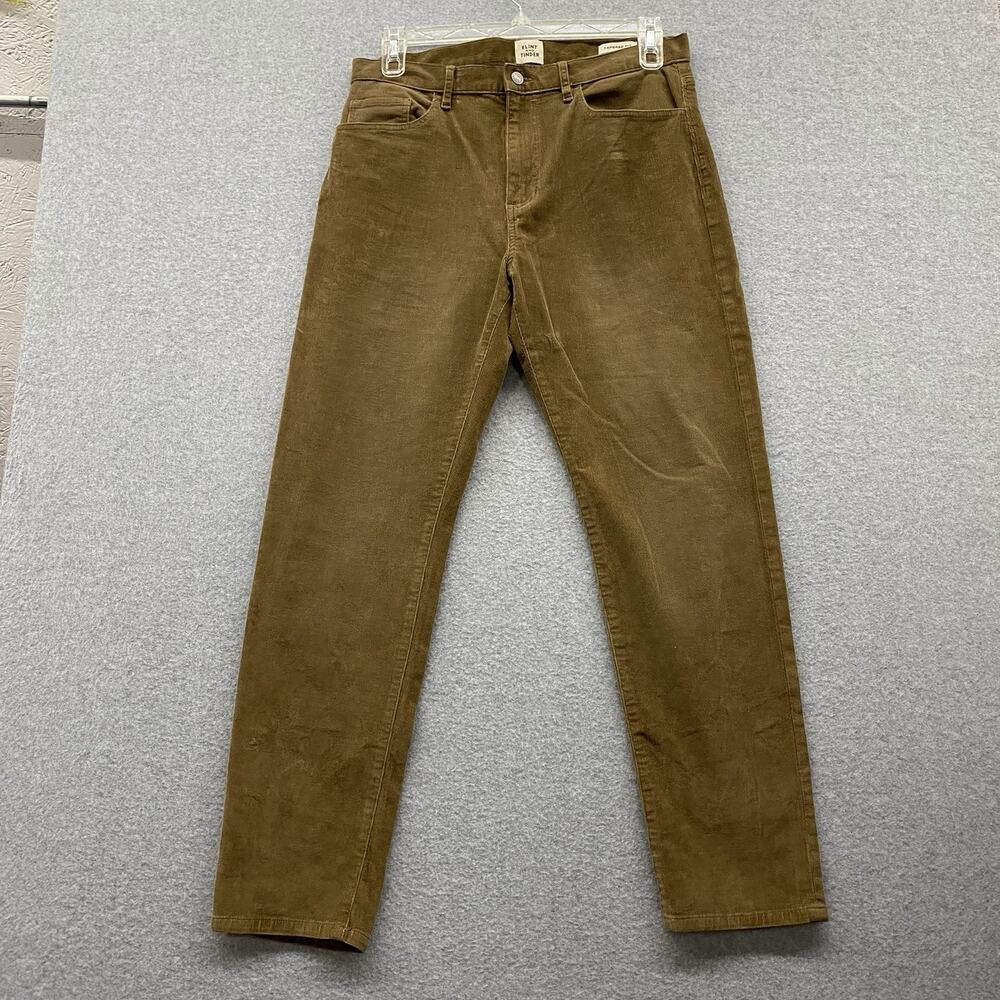 Flint and Tinder Corduroy Pants Mens 33x30 Brown Tapered Fit Preppy Gorpcore